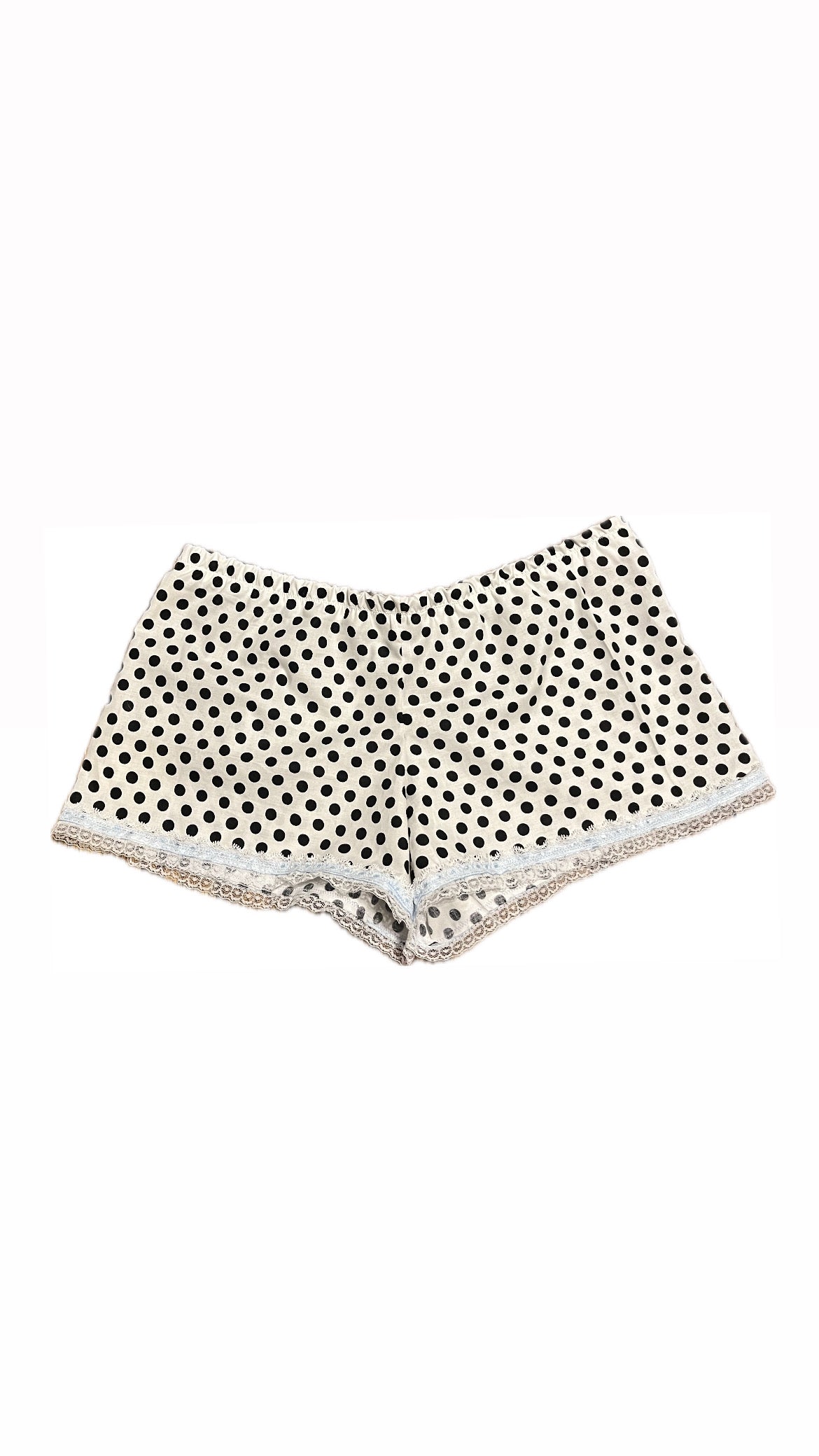 polka dot blue trim shorts