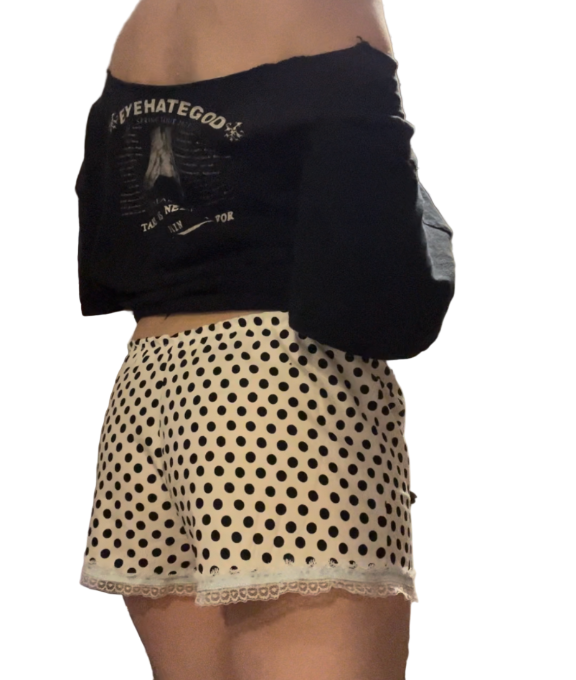 polka dot blue trim shorts