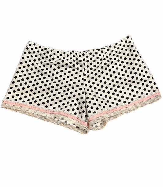 polka dot pink trim shorts