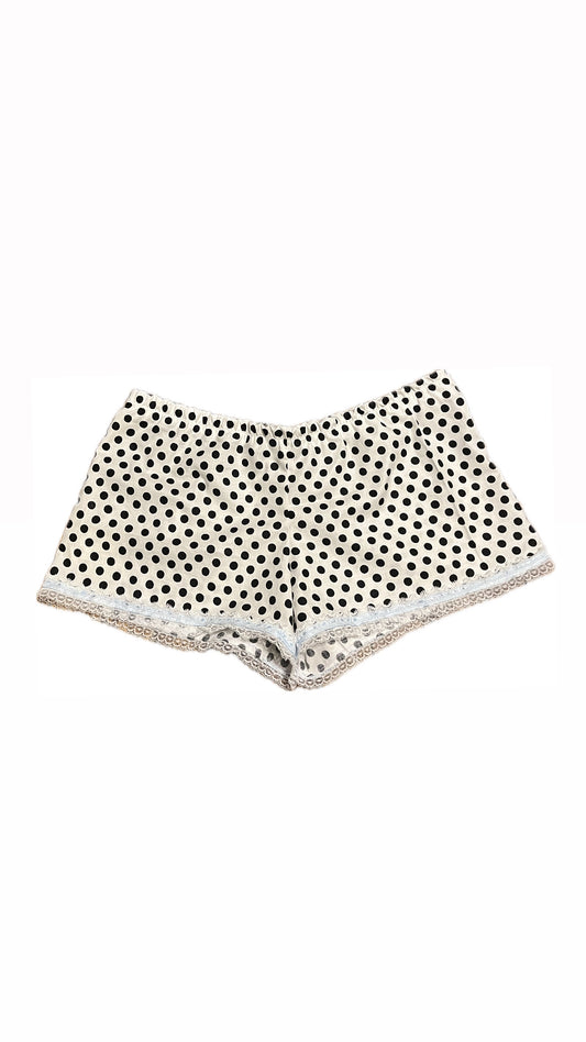 polka dot blue trim shorts