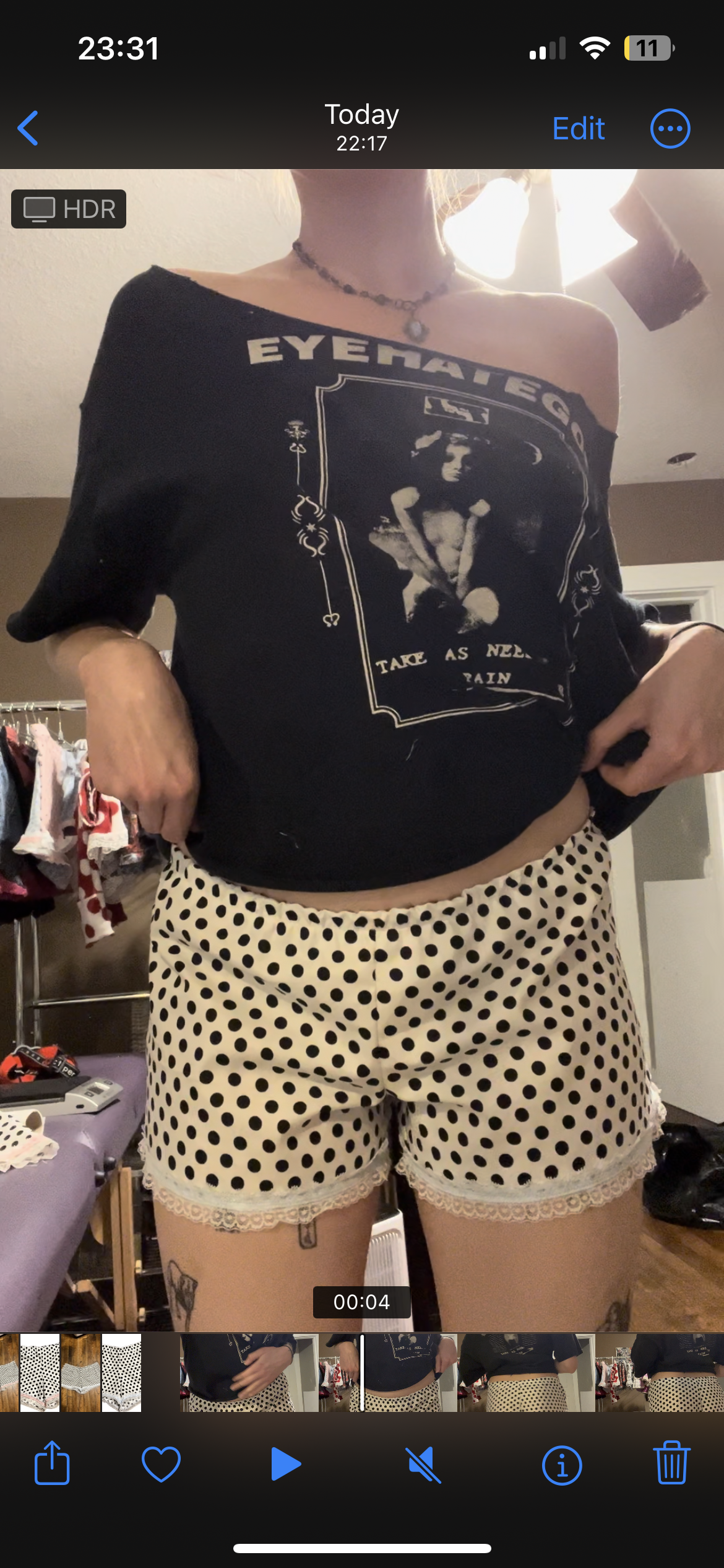 polka dot blue trim shorts